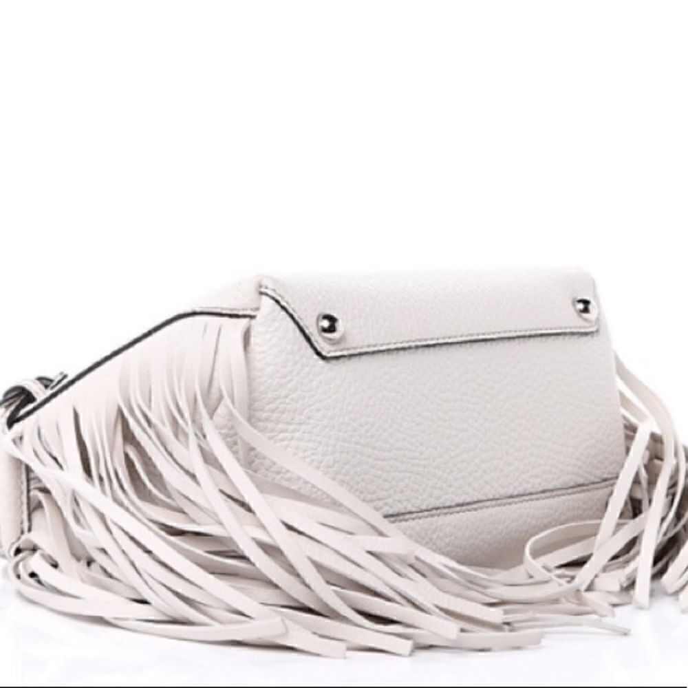 BABY BANNER WHITE STUDDED FRINGE TOTE - Picture 6 of 17